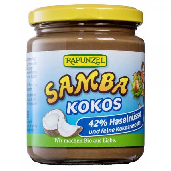 Crema de ciocolata cu alune si cocos Samba bio Rapunzel